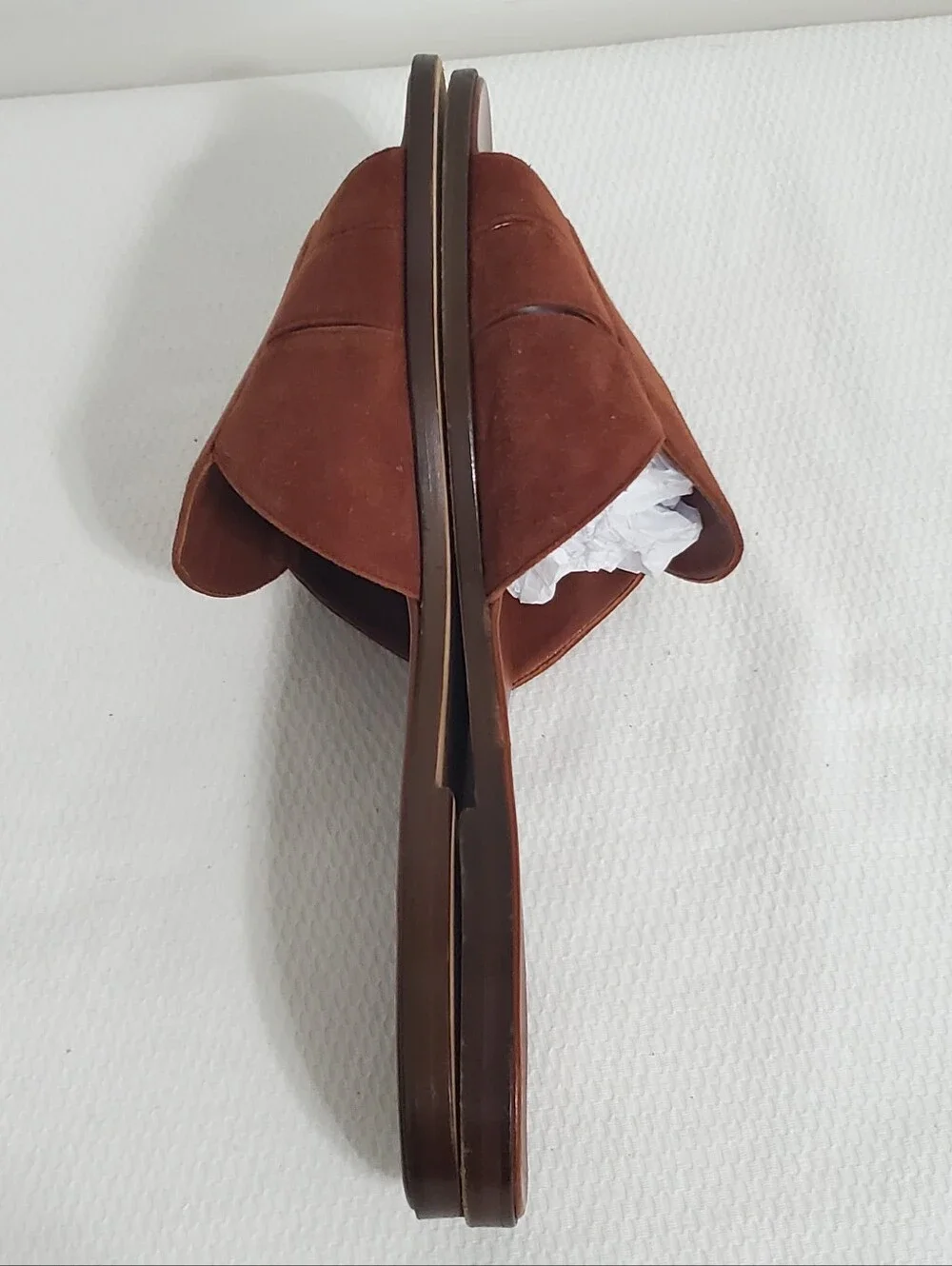 Silvia Florentina Brown Suede Wide Strap Slide Sandal Size 9